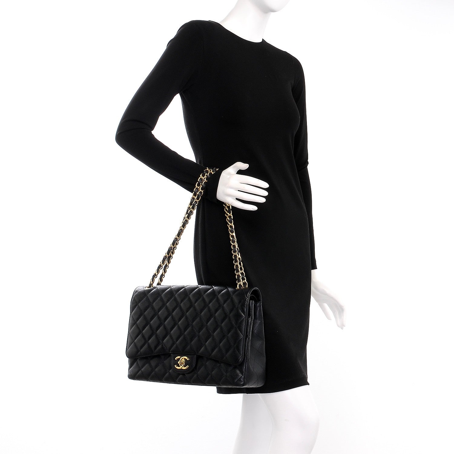 Chanel Caviar Quilted Maxi Double Flap Black 3 of 13