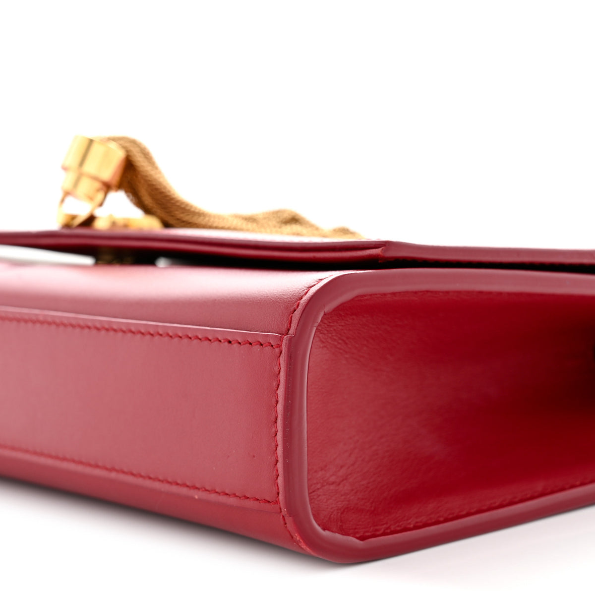 Smooth Calfskin Medium Classic Monogram Kate Tassel Satchel Lipstick Red