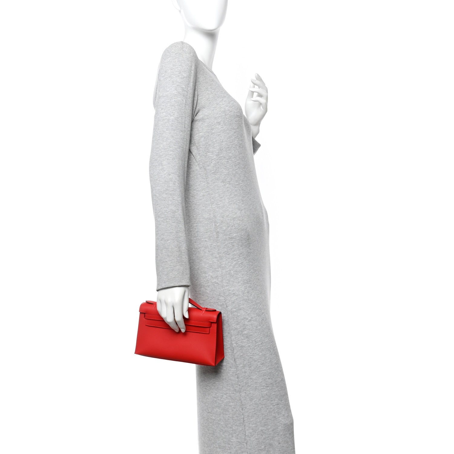 Hermes Swift Kelly Pochette Clutch Rouge Radieux 2 of 10