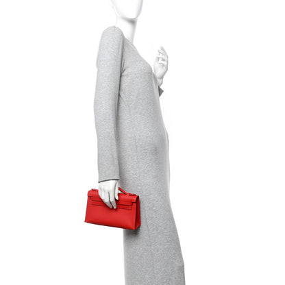 Hermes Swift Kelly Pochette Clutch Rouge Radieux 2 of 10