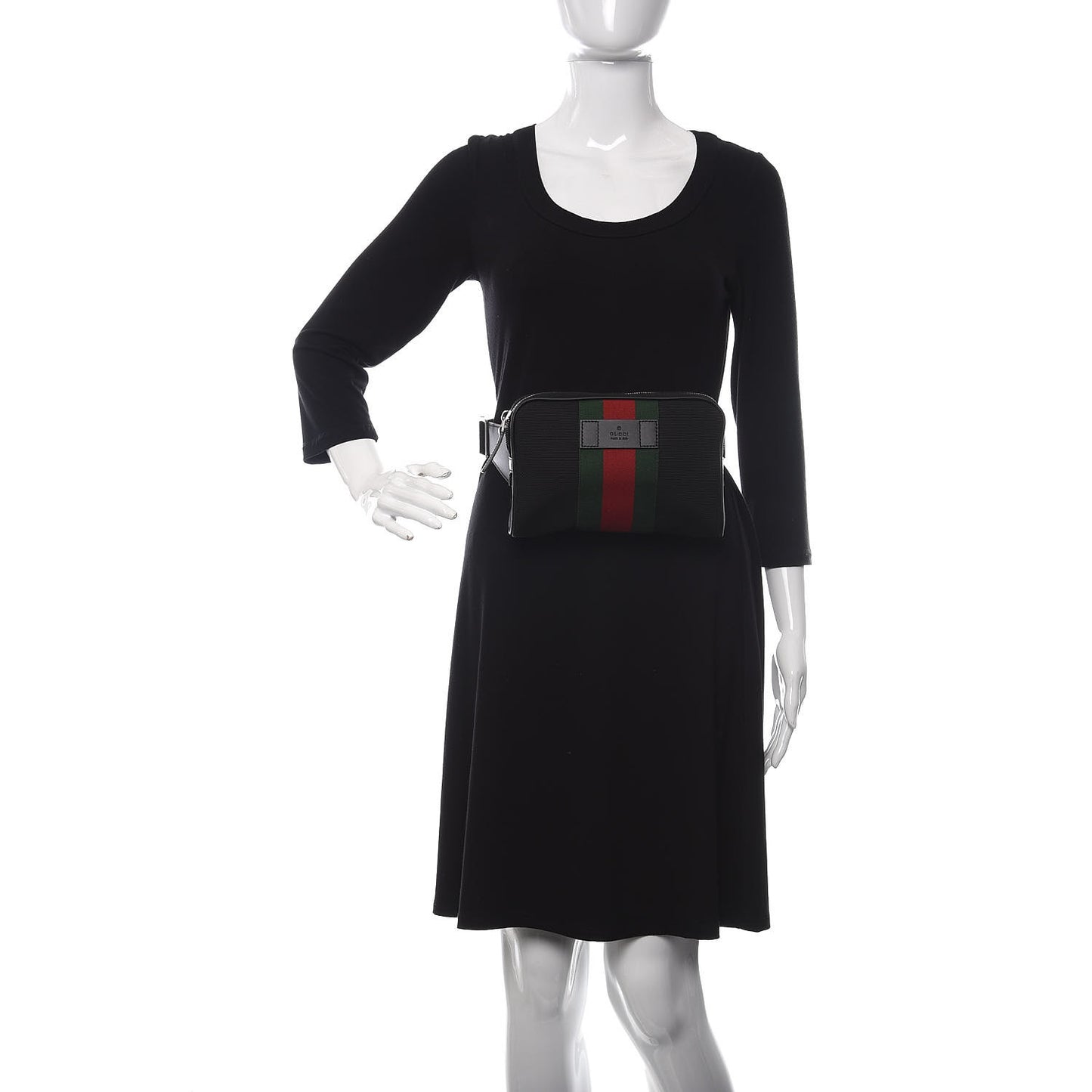 Canvas Web Slim Belt Bag Black