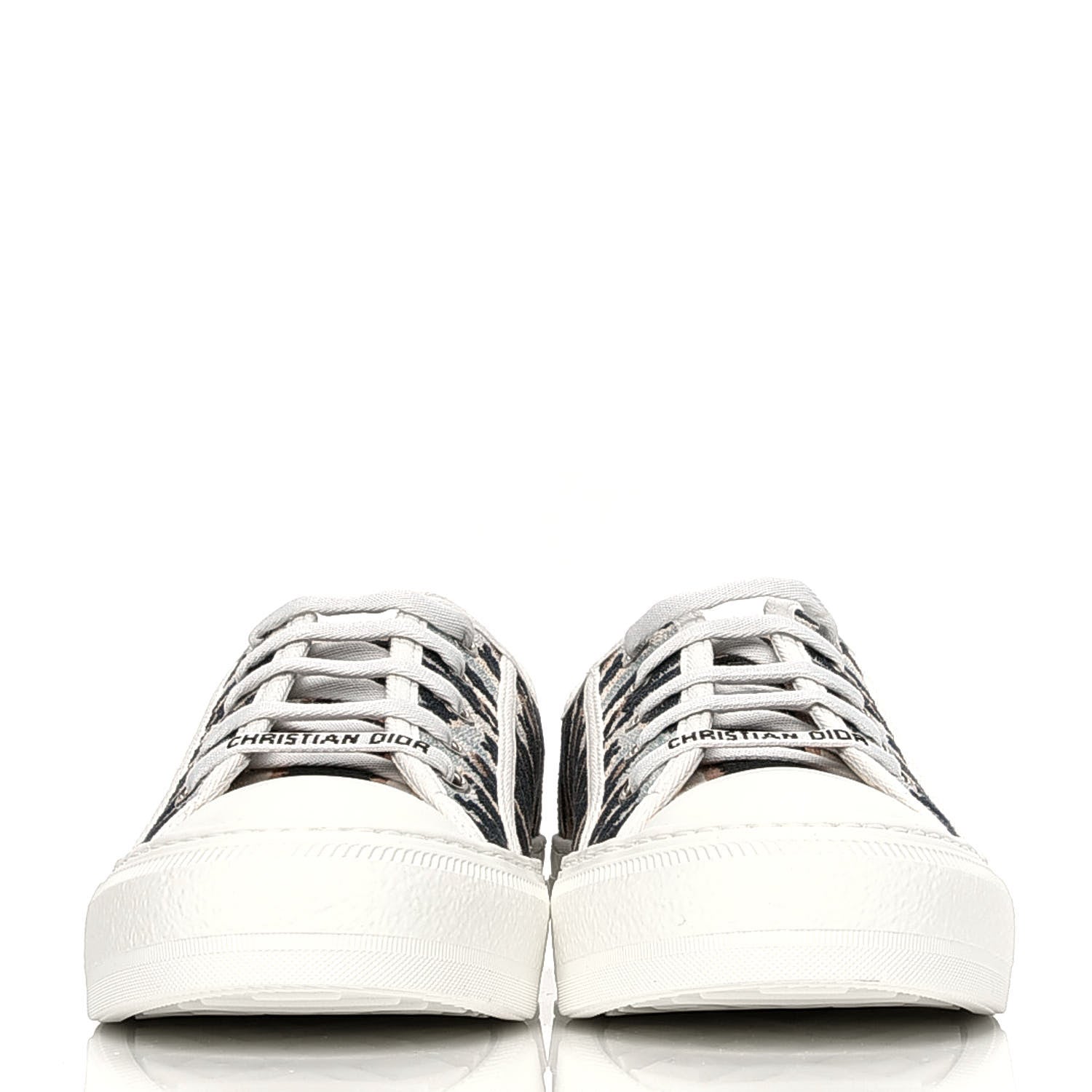 Christian Dior Canvas Tie and Dior Embroidered Womens Walk'N'Dior Low Top Sneakers 37 Multicolor 2 of 10
