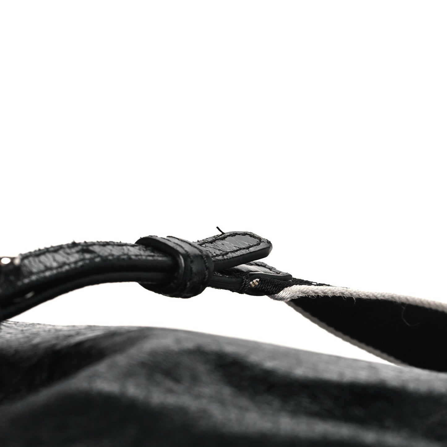 Crinkled Patent Deerskin Mini Pandora Black