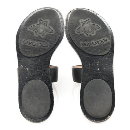 Gucci Calfskin GG Marmont Thong Sandals 39 Black 6 of 9