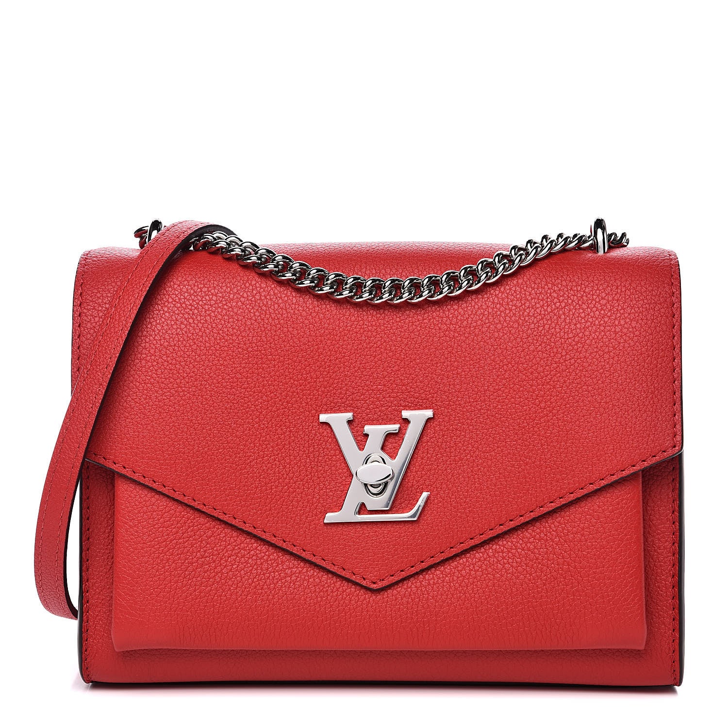 Louis Vuitton Soft Calfskin Mylockme Chain Bag BB Rubis 1 of 10