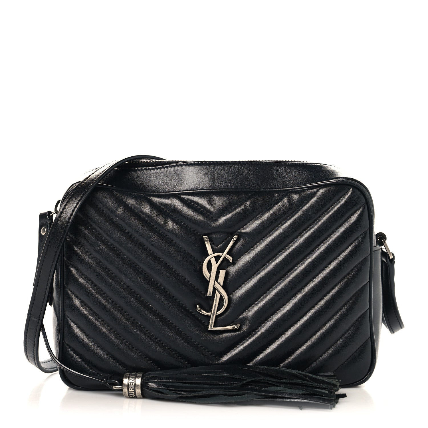 Saint Laurent Calfskin Matelasse Monogram Lou Camera Bag Black 1 of 12