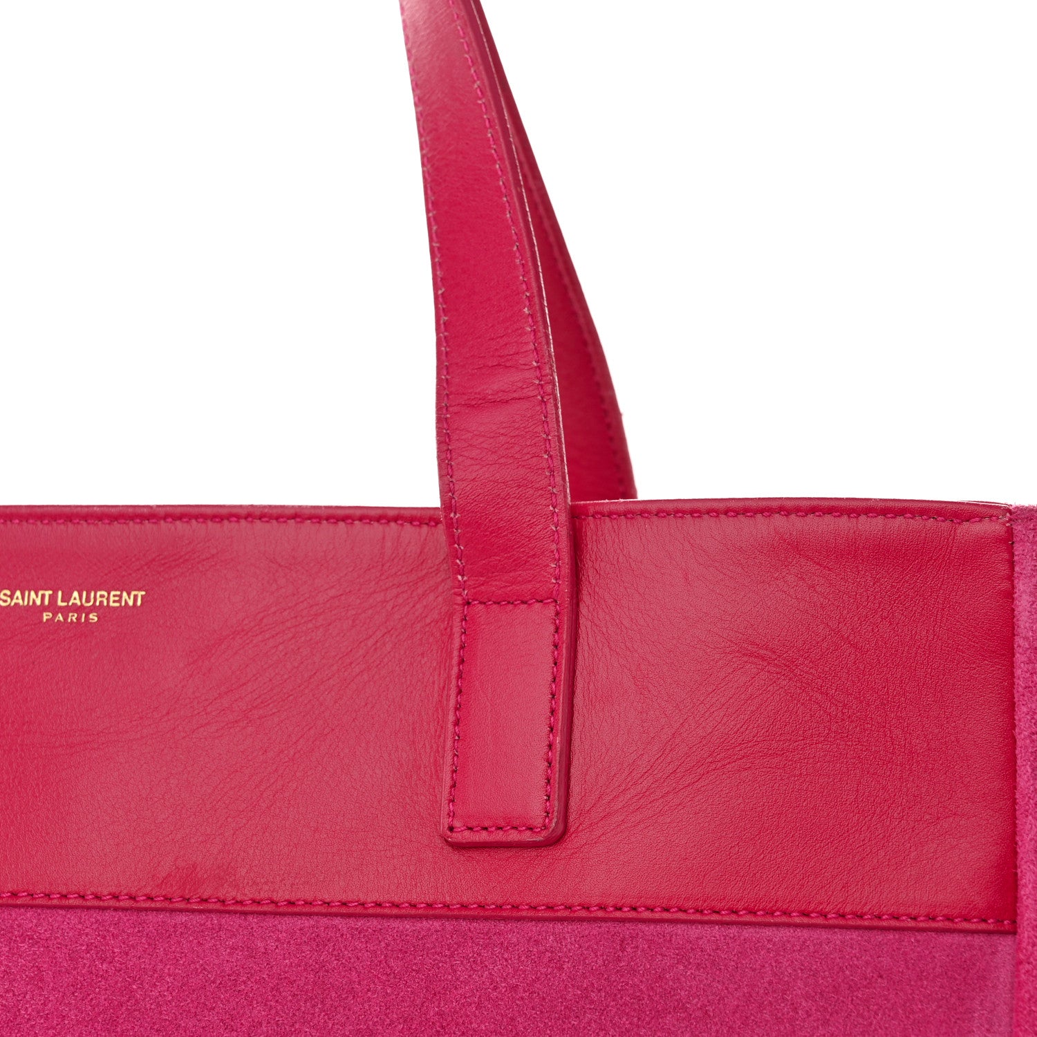Saint Laurent Calfskin Suede Reversible East West Shopping Tote Pink 22 of 23