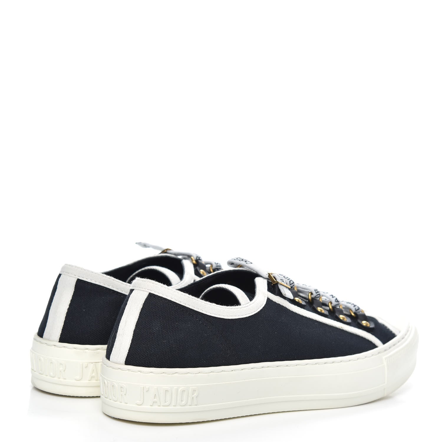 Christian Dior Canvas Walk'N'Dior Low Top Sneakers 38.5 Black 4 of 8