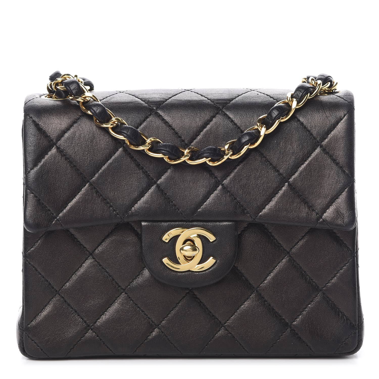 Chanel Lambskin Quilted Mini Square Flap Bag Black 1 of 13