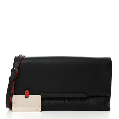 Christian Louboutin Calfskin Rougissime Flap Crossbody Clutch Black 3 of 12