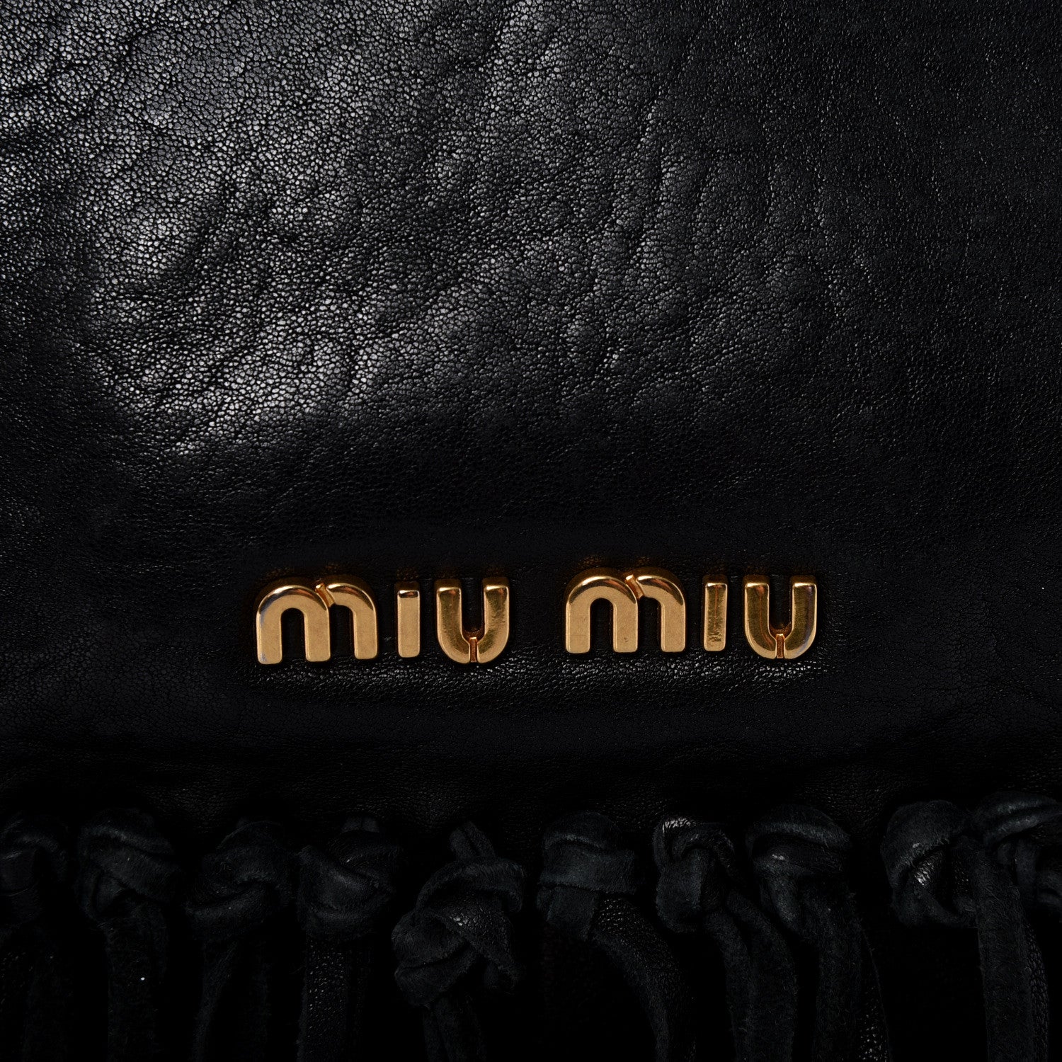 Miu Miu Nappa Fringe Hobo Black 18 of 19