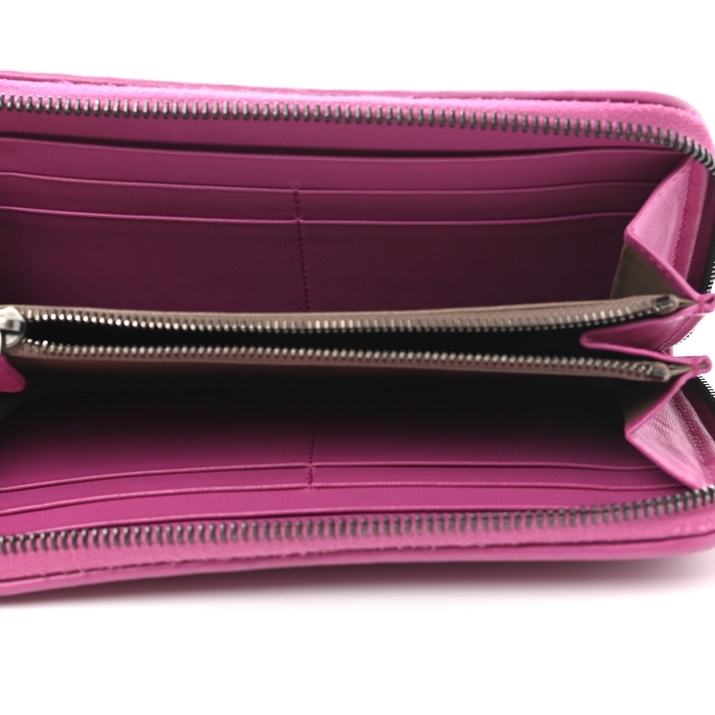 Nappa Intrecciato Zip Around Wallet Ametista