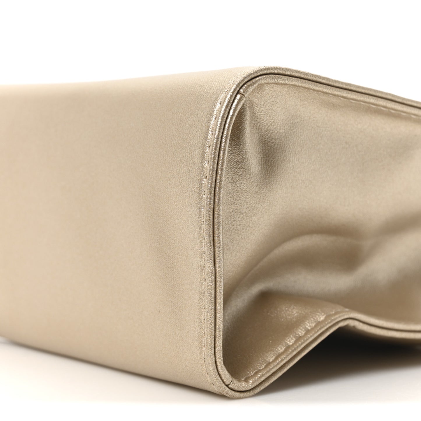 Metallic Vegan Leather Small Shopping Bag Gold