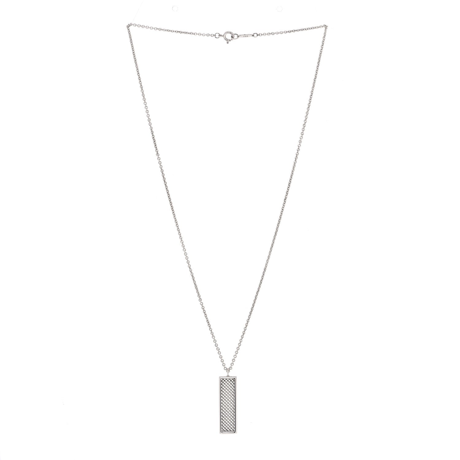 Tiffany Sterling Silver Somerset Mesh Bar Pendant Necklace 6 of 10