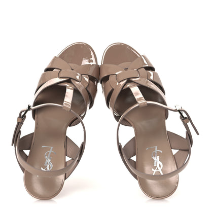 Saint Laurent Patent Tribute 75 Platform Sandals 40 Soft Nude 2 of 12