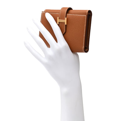 Hermes Epsom Tri-Fold Compact Bearn Wallet Gold 2 of 7
