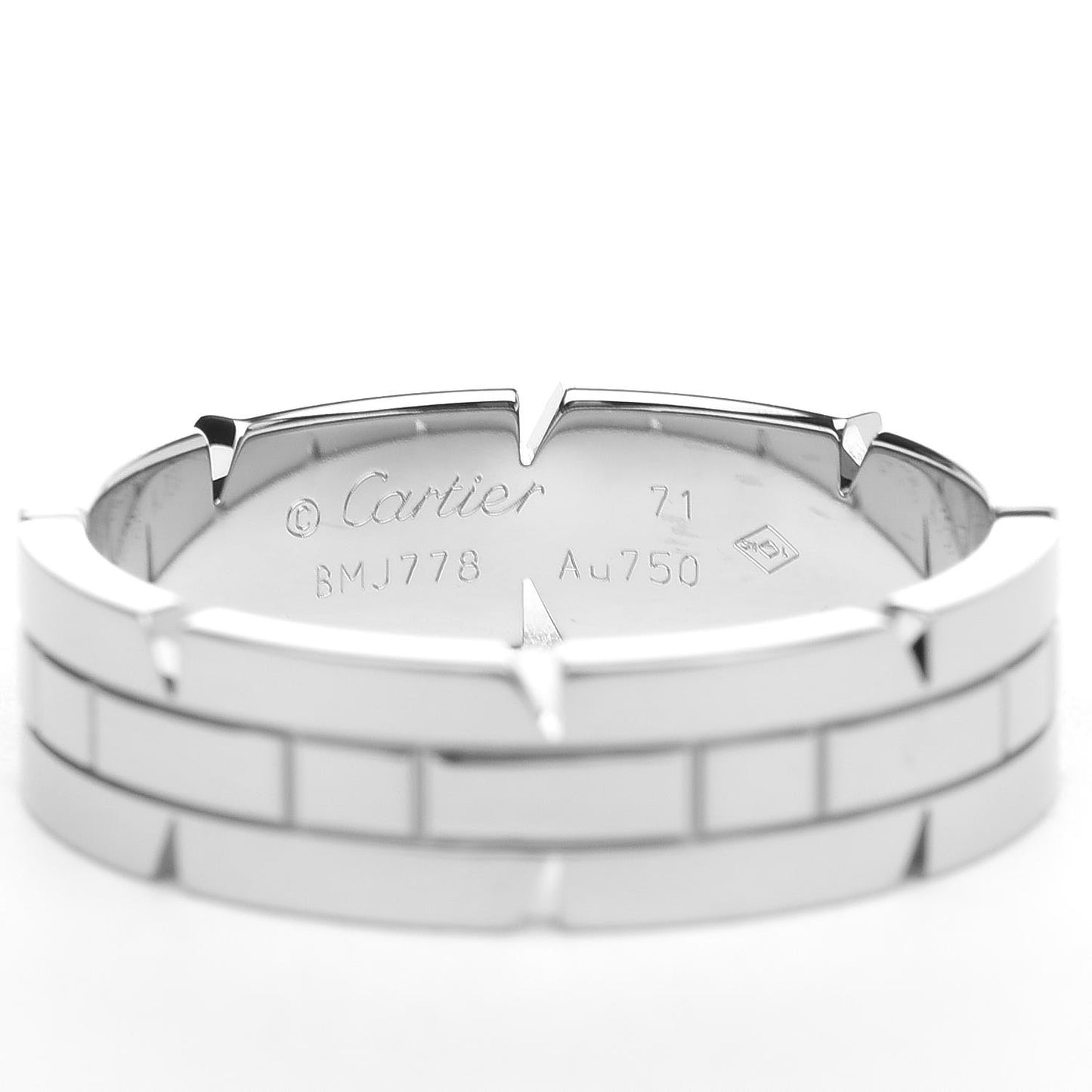 18K White Gold Tank Francaise Ring 71 13.25