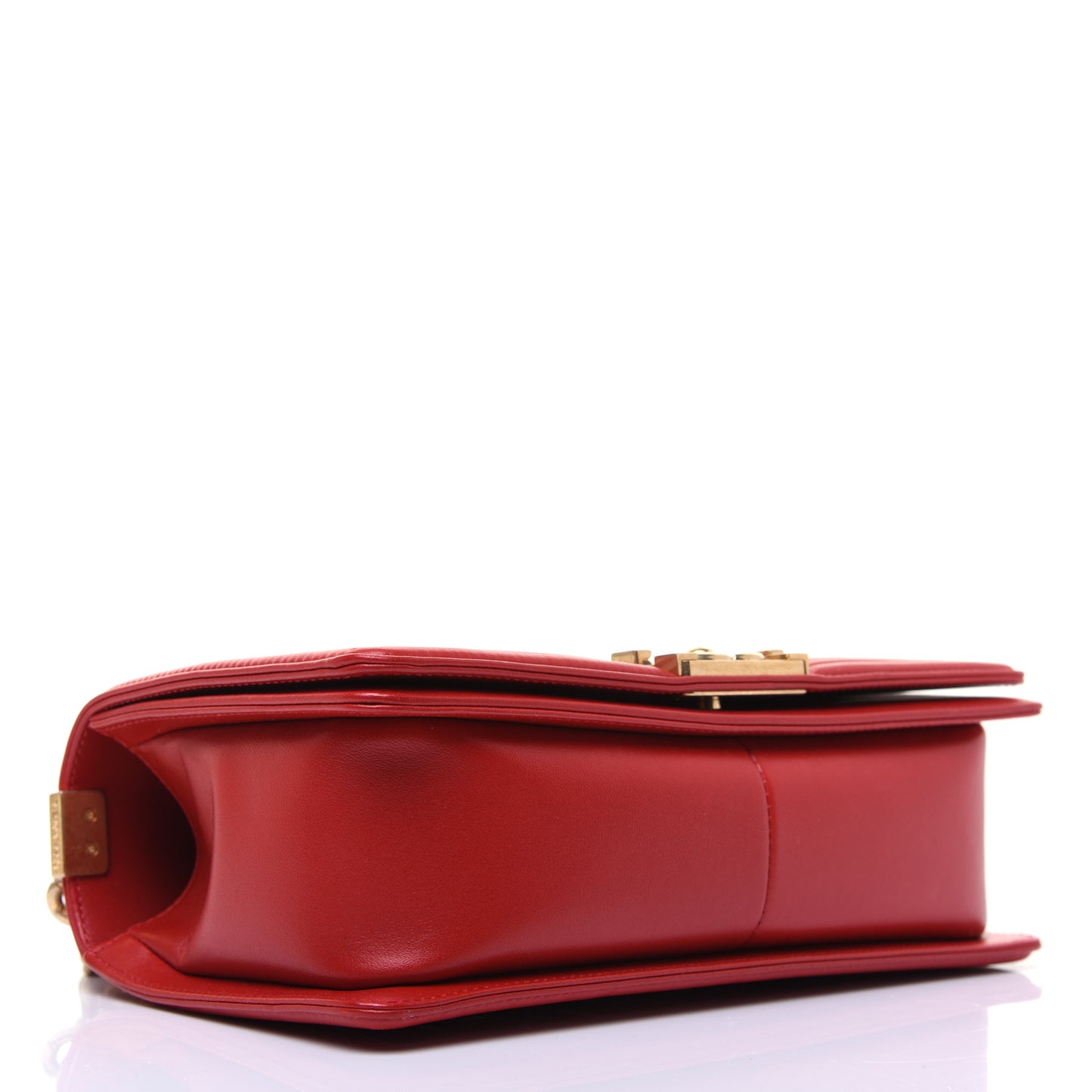 Lambskin Quilted Medium Boy Flap Red