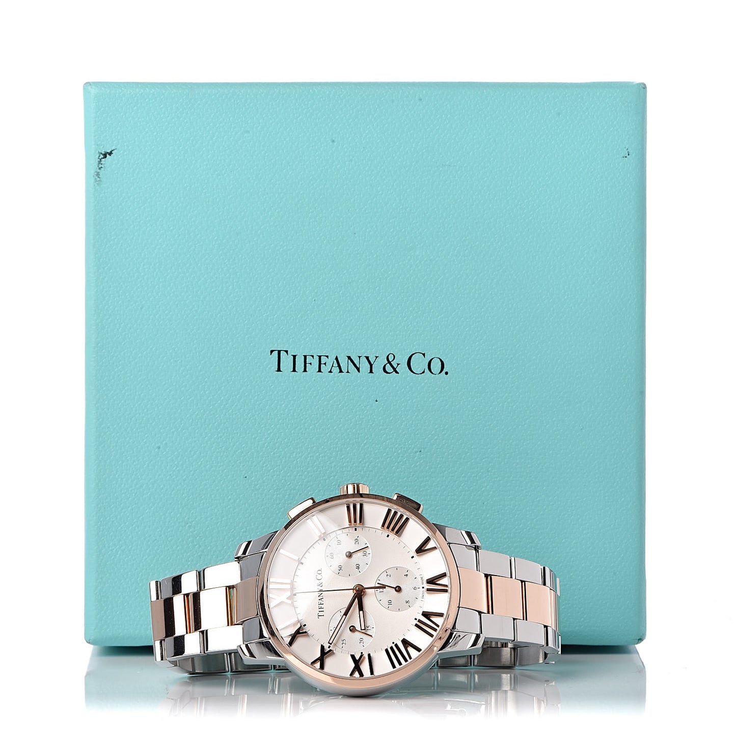 Stainless Steel 18K Rose Gold 36mm Atlas Chronograph Quartz Watch