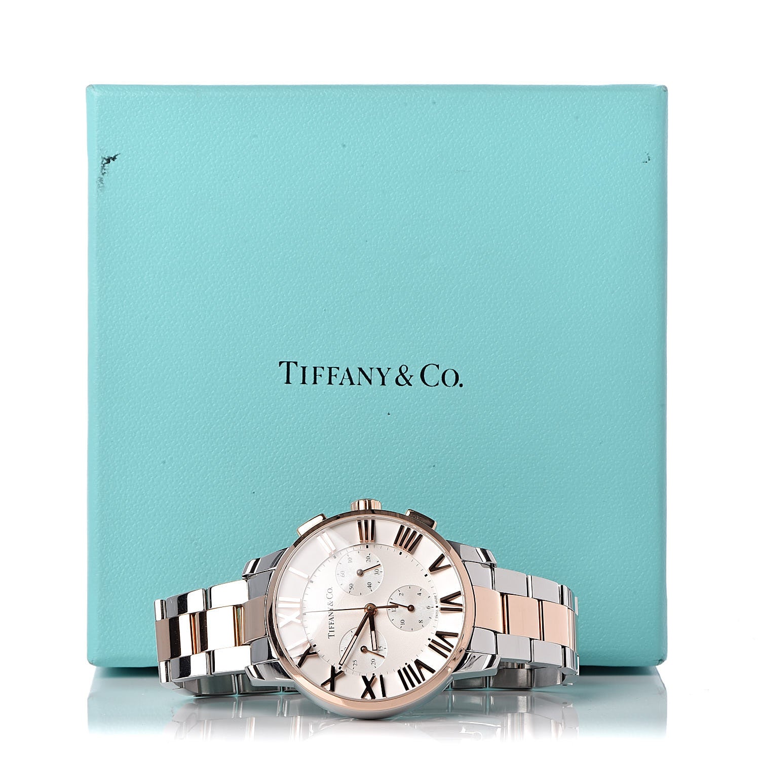 Tiffany Stainless Steel 18K Rose Gold 36mm Atlas Chronograph Quartz Watch 7 of 7