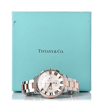 Tiffany Stainless Steel 18K Rose Gold 36mm Atlas Chronograph Quartz Watch 7 of 7
