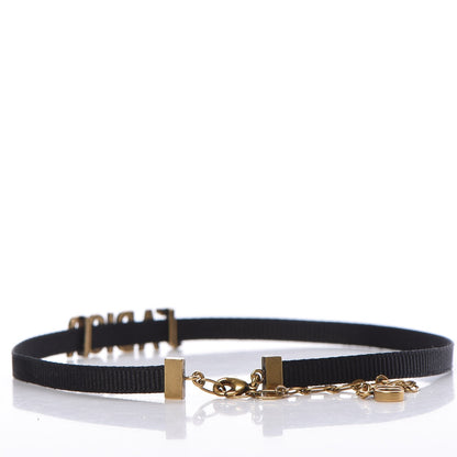 Christian Dior Grosgrain Ribbon J'Adior Logo Choker Necklace Black 3 of 6