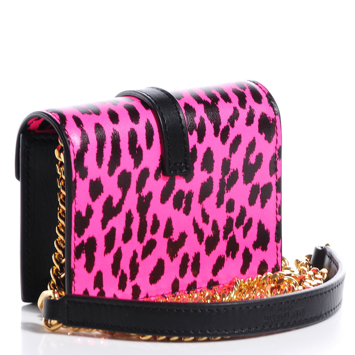 Saint Laurent Calfskin Monogram Leopard Print Mini Candy Crossbody Pink Black 3 of 7
