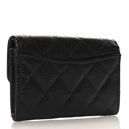 Chanel Caviar Quilted Flap Card Holder Wallet Black 3 of 9