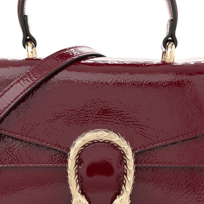 Gucci Crinkled Patent Small Dionysus Top Handle Bag Rosso Ancora Red 7 of 9