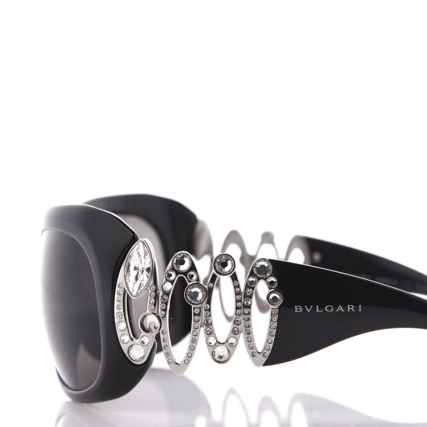 Bulgari Oval Crystal 8016-B Sunglasses Black 8 of 9