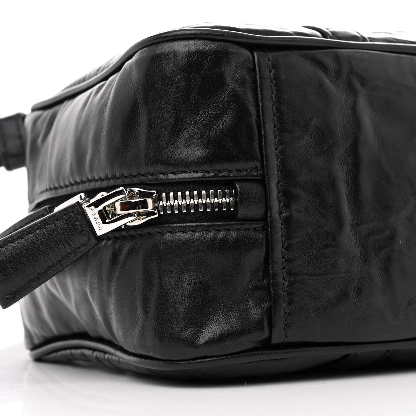 Nappa Antique Small Re-Edition 2001 Two Handle Crossbody Bag Black