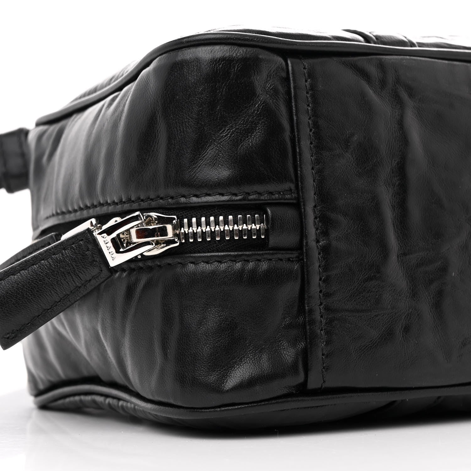 Prada Nappa Antique Small Re-Edition 2001 Two Handle Crossbody Bag Black 9 of 15