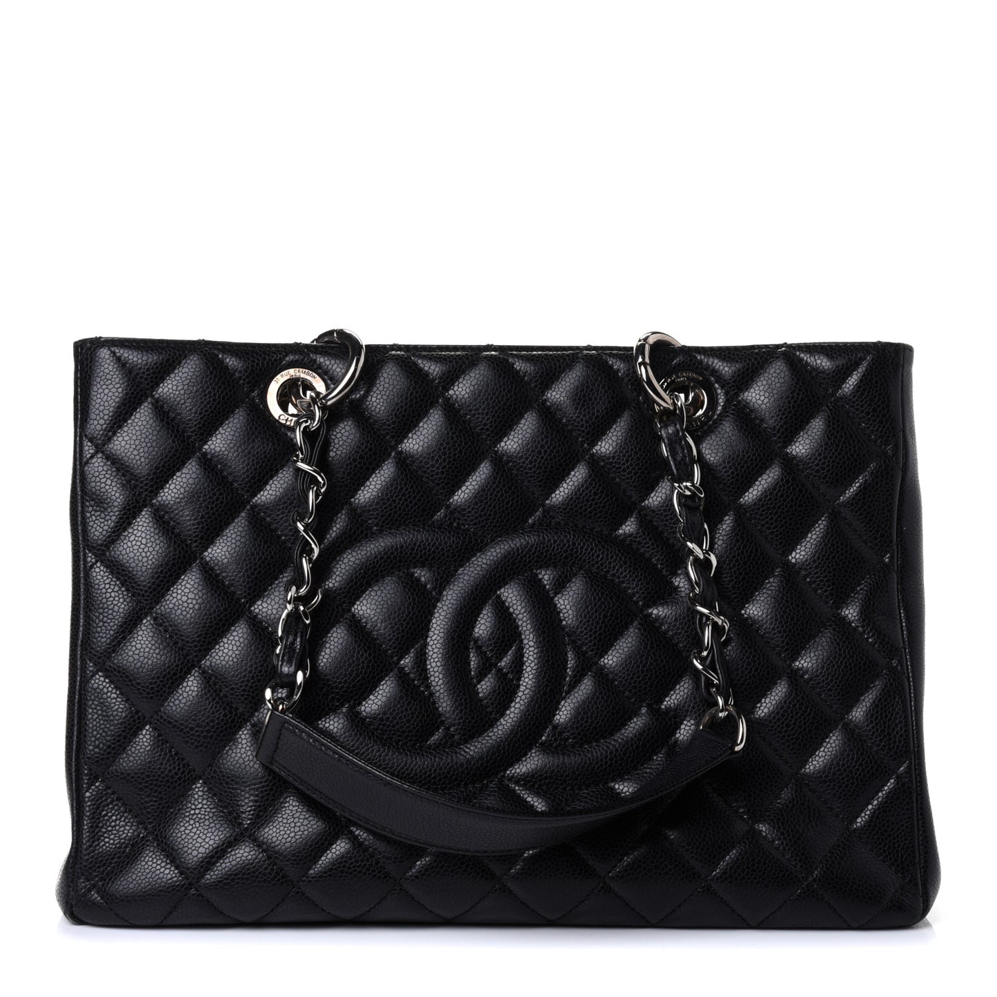 Caviar Quilted Grand Shopping Tote GST Black