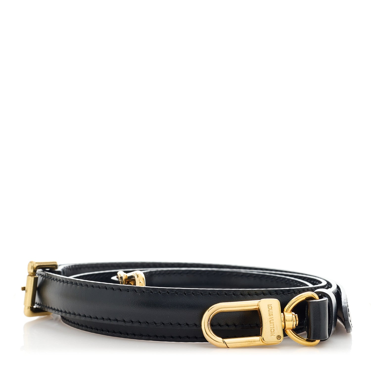 Louis Vuitton Calfskin 20mm Adjustable Shoulder Strap Black 1 of 4