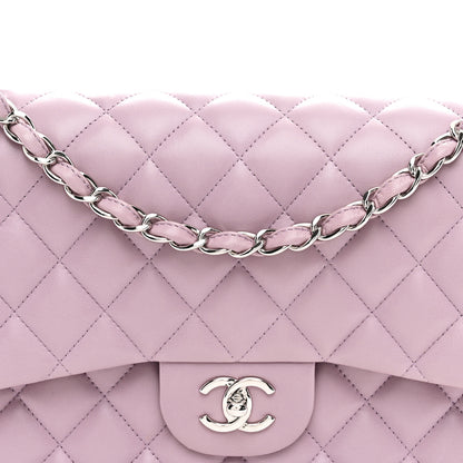 Chanel Lambskin Quilted Jumbo Double Flap Light Purple 8 of 11