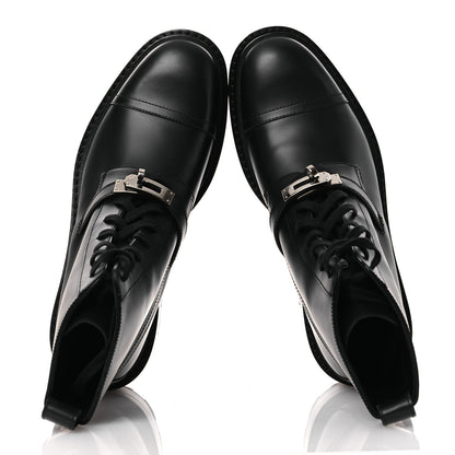Hermes Glossed Calfskin Funk Ankle Boots 38.5 Black 2 of 11
