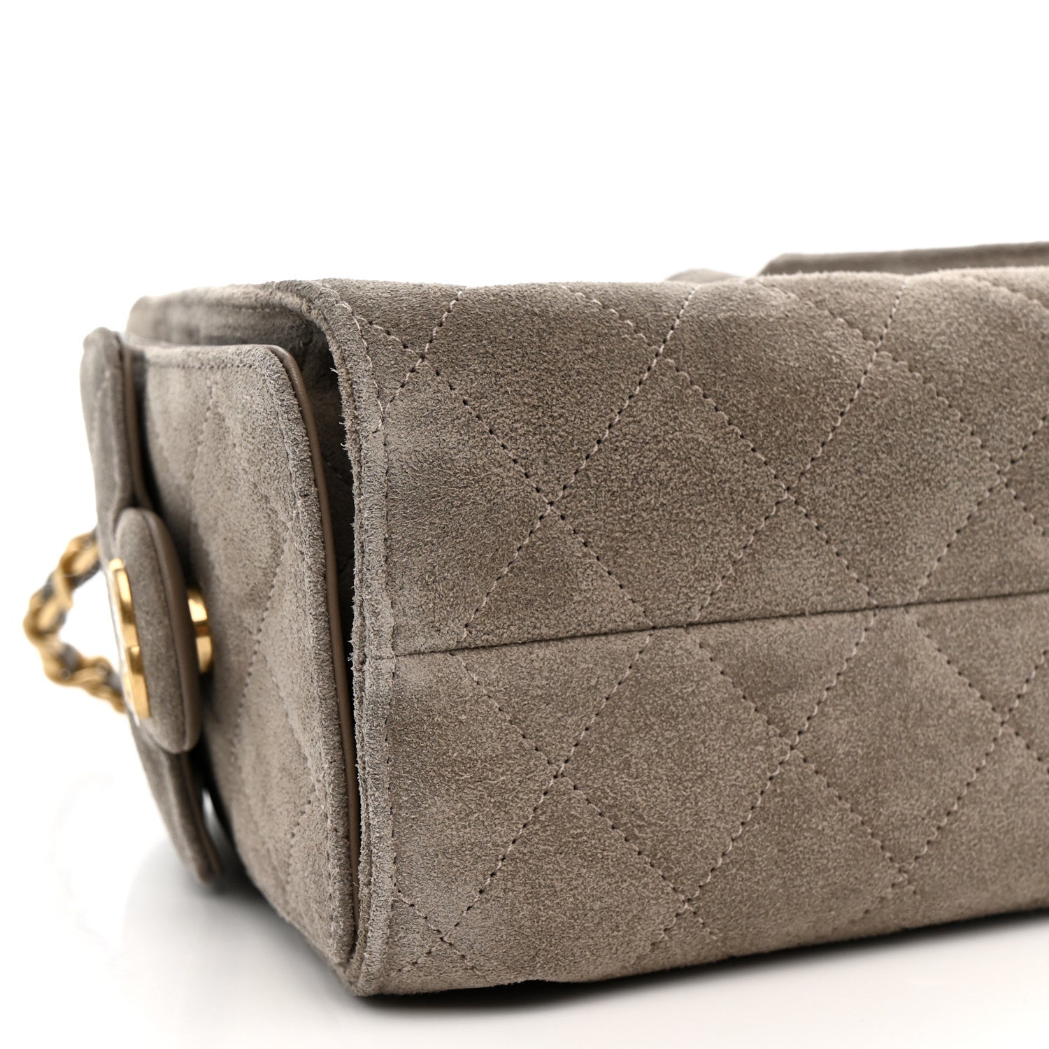 Chanel Suede Quilted Mini Chanel 25 Handbag Dark Grey 9 of 10