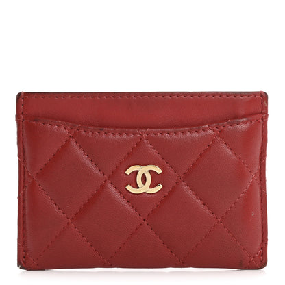 Chanel Lambskin Quilted Card Holder Red 1 of 15