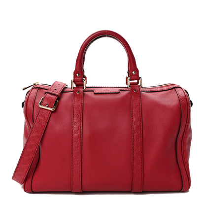 Gucci Calfskin Microguccissima Trim Medium Boston Raspberry Red 1 of 10