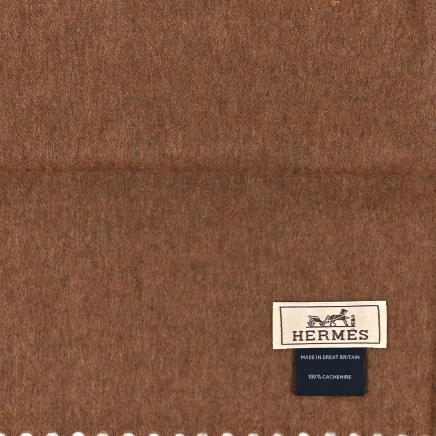 Cashmere Fringe Scarf Brown