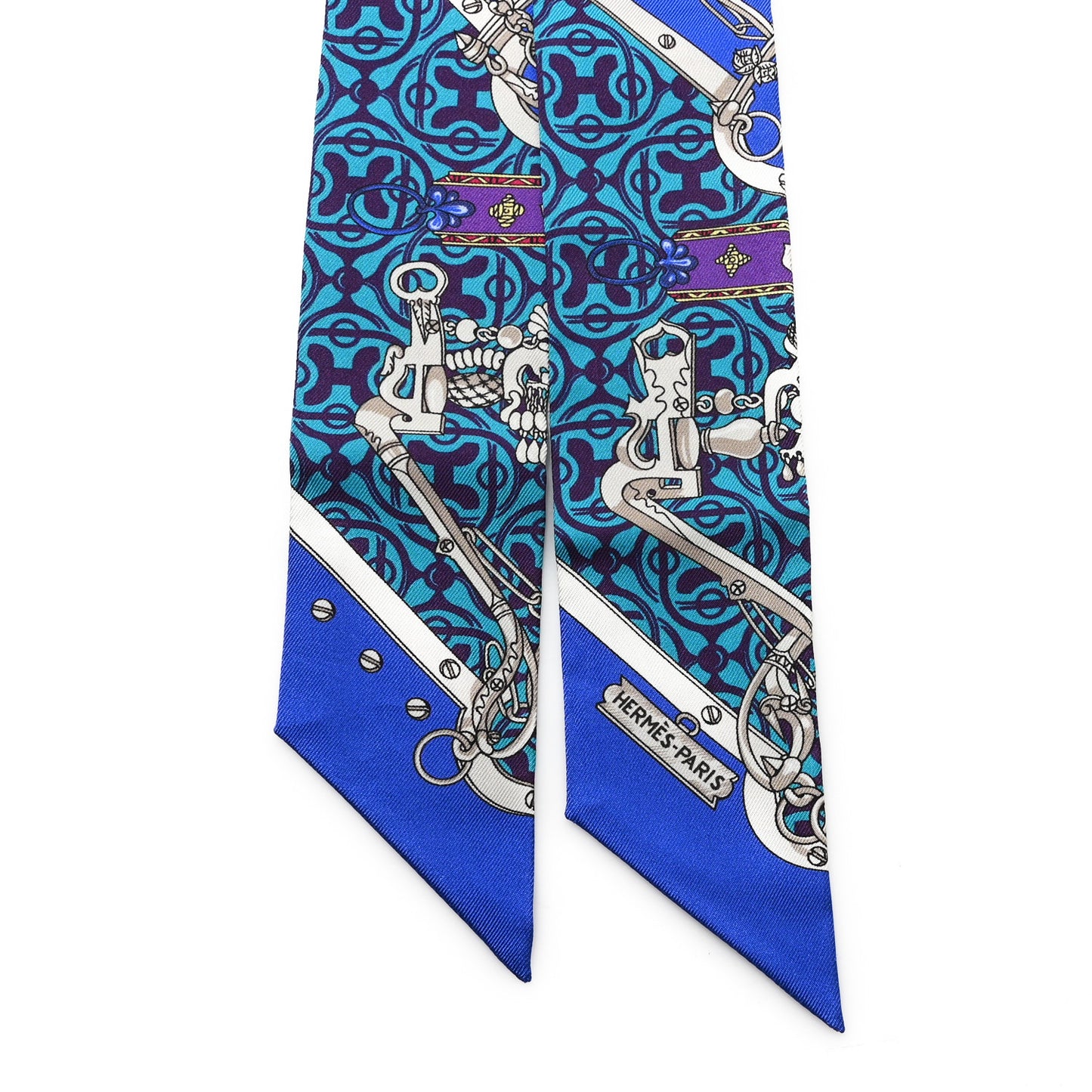 Silk Mors Et Gourmettes Remix Twilly Bleu Roy Turquoise Prune