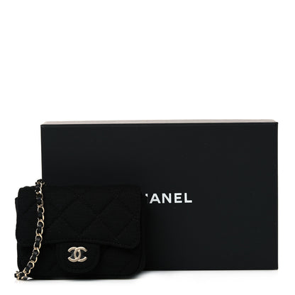 Chanel Jersey Quilted Flap Chain Waist Bag Black 11 of 11