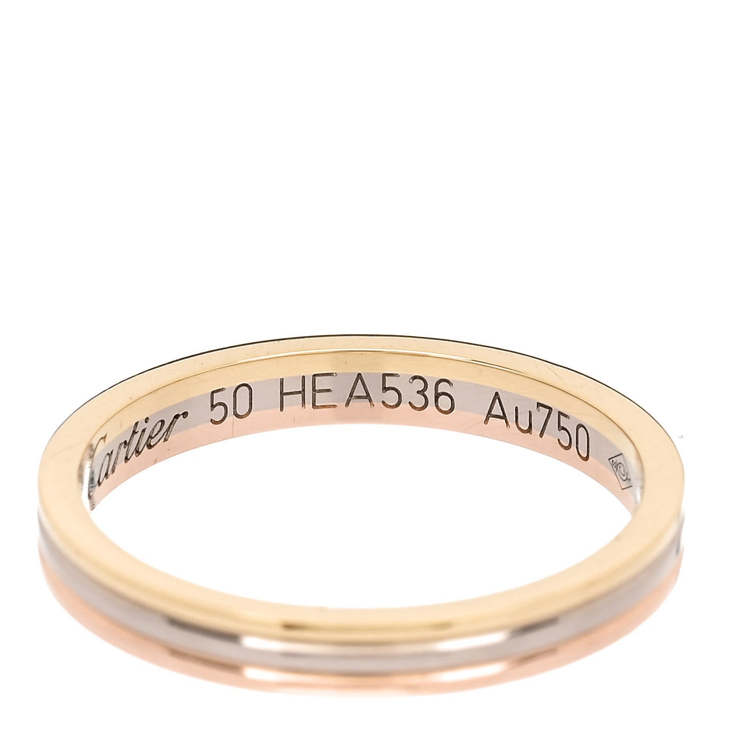 18K Pink White Yellow Gold 2.5mm Vendome Louis Cartier Wedding Band Ring 50 5.25
