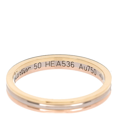 Cartier 18K Pink White Yellow Gold 2.5mm Vendome Louis Cartier Wedding Band Ring 50 5.25 5 of 7