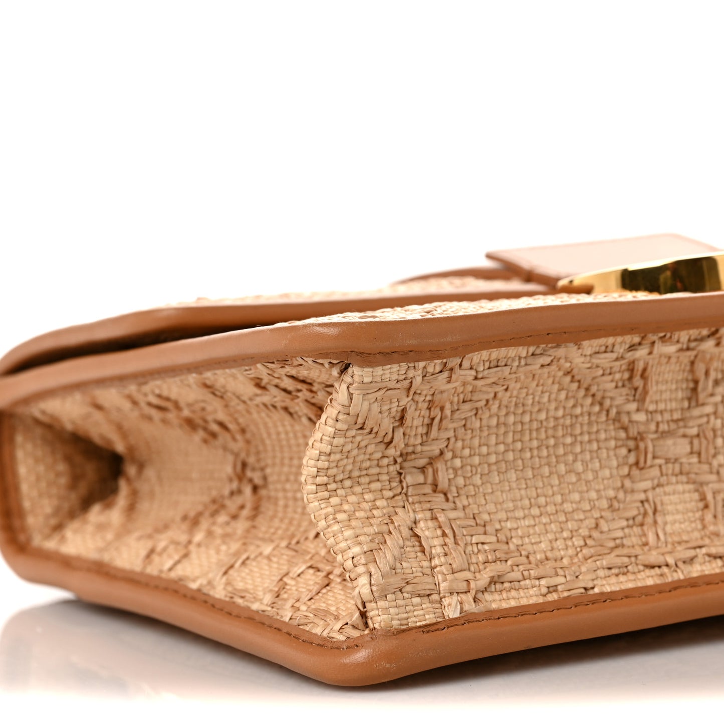 Raffia Calfskin 30 Montaigne Flap Bag Beige