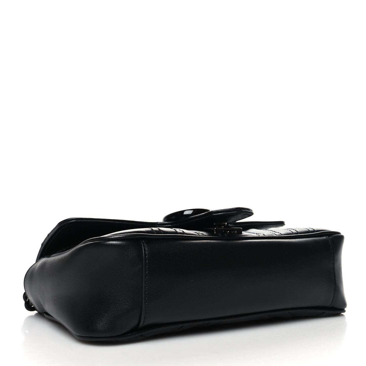 Calfskin Matelasse Monochrome Mini GG Marmont Shoulder Bag Black