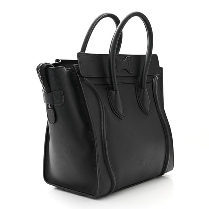 Celine Drummed Calfskin Mini Luggage Black 3 of 14