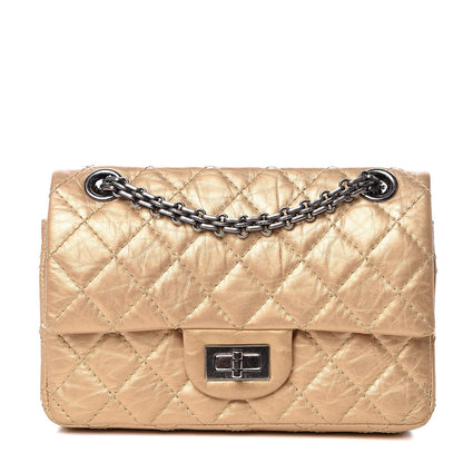 Chanel Metallic Calfskin Quilted 2.55 Reissue 224 Flap Gold 1 of 14