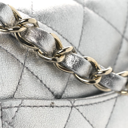 Chanel Metallic Lambskin Quilted Mini Rectangular Flap Silver 12 of 15