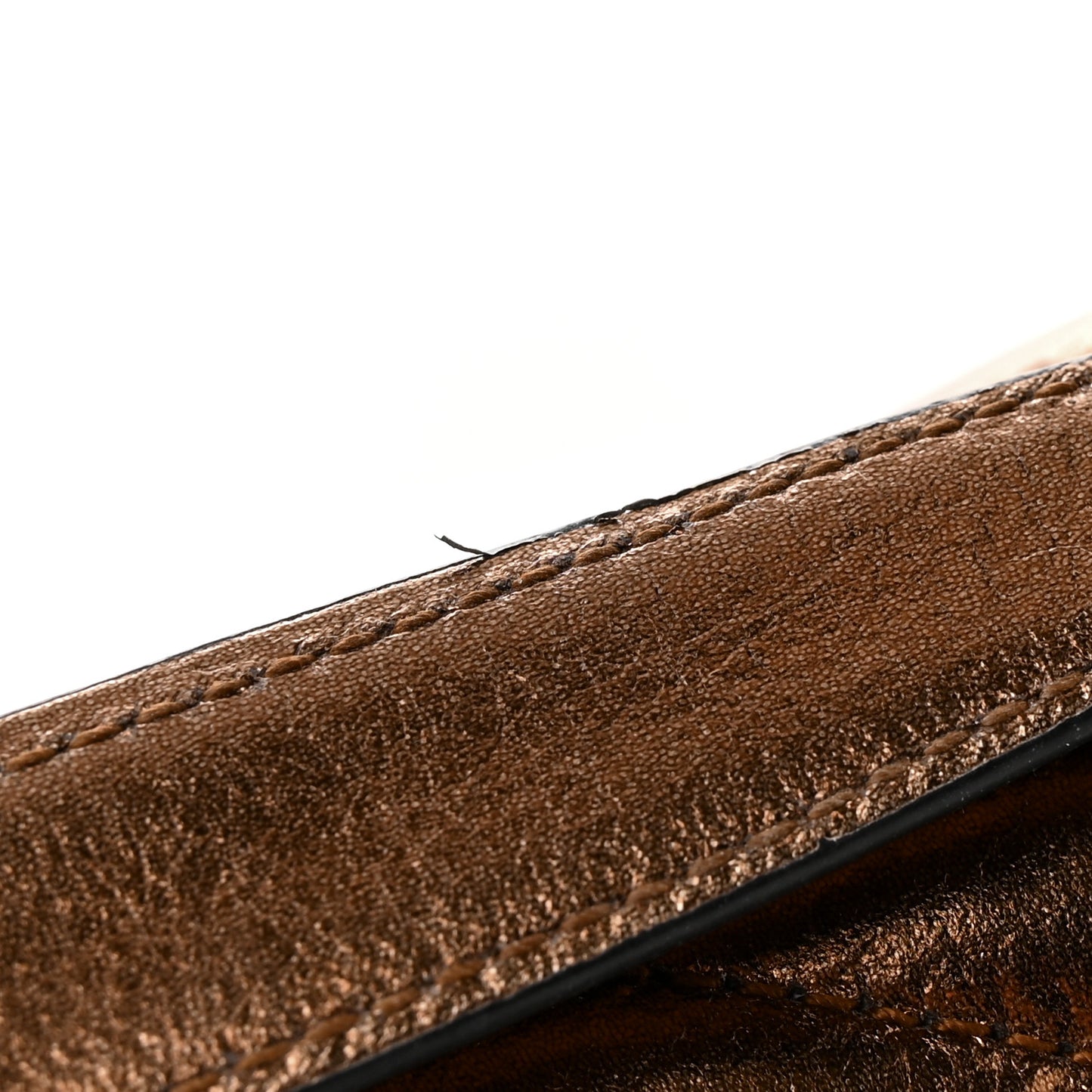 Metallic Calfskin Matelasse Chevron Monogram Medium College Bag Bronze